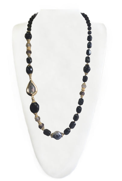 Black Beaded Necklace
