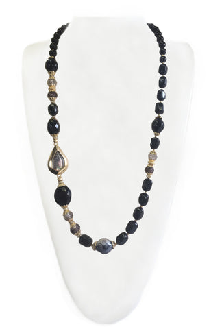 Black Beaded Necklace