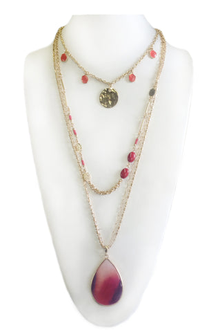 Three Tier Gypsy Pink Pendant